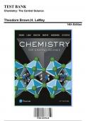 Test Bank for Chemistry: The Central Science, 14th Edition by Theodore Brown, 9780134555638, Covering Chapters 1-24 | Includes Rationales