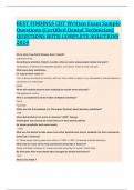 BEST FINDINGS CDT Written Exam Sample Questions &lpar;Certified Dental Technician&rpar; QUESTIONS WITH COMPLETE SOLUTIONS 2024