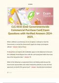 CLG 0010 (DoD Governmentwide Commercial Purchase Card) Exam Questions with Verified Answers 2024-2025.