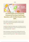 CLG 0010 (DoD Governmentwide Commercial Purchase Card) Exam Questions with Verified Answers 2024-2025 