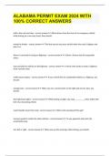 ALABAMA PERMIT EXAM 2024 WITH 100&percnt; CORRECT ANSWERS