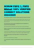SCRUM PSPO 1&comma; PSPO  Mikhail 100&percnt; VERIFIED  CORRECT SOLUTIONS  2024&sol;2025 