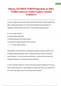Pharm ATI PROCTORED Questions & 100&percnt;  Verified Answers &vert; Latest Update &vert; Already  Graded A&plus;