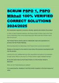 BEST ANSWERS SCRUM PSPO 1, PSPO  Mikhail 100% VERIFIED  CORRECT SOLUTIONS  2024/2025 