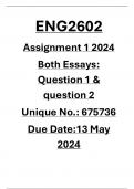 ENG2602 ASSIGNMENT 1 2024 BOTH ESSAYS ANSWERED