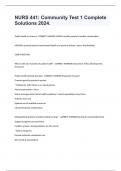 NURS 441&colon; Community Test 1 Complete Solutions 2024&period;