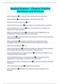 Applied Science &ndash; Physics Practice Questions and Answers