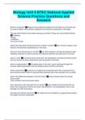 Biology Unit 5 BTEC National Applied Science Practice Questions and Answers