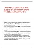 VIRGINIA SALES LICENSE EXAM WITH  QUESTIONS AND CORRECT ANSWERS  &lbrack;GRADED A&plus;&rsqb; ACTUAL EXAM 100&percnt;