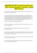 AWHONN PEOP Perinatal Final Review &vert; 100&percnt; Correct Answers &vert; Verified &vert; Latest 2024 Version