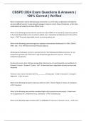 CBSPD 2024 Exam Questions & Answers &vert; 100&percnt; Correct &vert; Verified