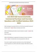 CLG 0010 DoD Governmentwide Commercial Purchase Card Overview Questions with Certified Solutions 2024-2025.