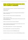 WINE APPRECIATION EXAM 2024 WITH 100&percnt; CORRECT ANSWERS
