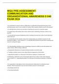 WGU PRE-ASSESSMENT: COMMUNICATION AND ORGANIZATIONAL AWARENESS D 048 EXAM 2024 