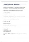 Maine Real Estate Questions Correctly Answered 2024&period;
