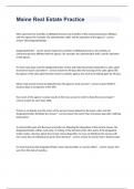 Maine Real Estate Prep Exam Questions And Answers 2024&period;