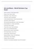 Art and Music - World Scholars Cup Exam Questions and Answers