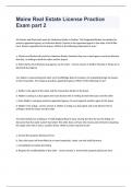 Maine Real Estate License Practice Exam Part 2 Study Guide Test 2024&period;