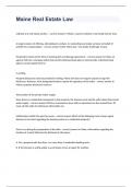 Maine Real Estate Law Written Exam 2024&period;
