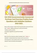 GLG 0010 Governmentwide Commercial Purchase Card Overview Practice Exam Questions with Definitive Solutions 2024-2025. 