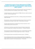 Certified Associate in Project Management &lpar;CAPM&rpar; Questions with 100&percnt; Correct Answers &vert; Latest Version 2024 &vert; Verified