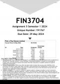 FIN3704 Assignment 5 (ANSWERS) Semester 1 2024 - DISTINCTION GUARANTEED