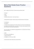 Maine Real Estate Exam Practice Questions With 100&percnt; Correct Answers &period;