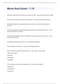 Maine Real Estate - 7-15 Final Study Guide Questions&period;