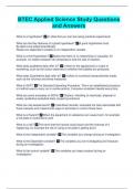 BTEC Applied Science Study Questions and Answers