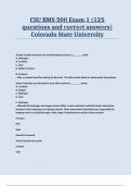 CSU BMS 300 Exam 1 &lpar;125 questions and correct answers&rpar; Colorado State University&period;
