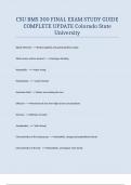CSU BMS 300 FINAL EXAM STUDY GUIDE COMPLETE UPDATE Colorado State University&period;