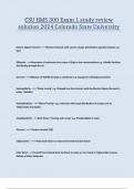 CSU BMS 300 Exam 1 study review solution 2024 Colorado State University&period;