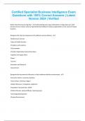 Certified Specialist Business Intelligence Exam Questions with 100&percnt; Correct Answers &vert; Latest Version 2024 &vert; Verified