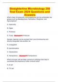 Straighterline Microbiology 250 final Exam 2024 Questions and Answers