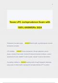 Texas LPC Jurisprudence Exam with 100% ANSWERs 2024