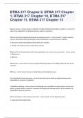 BTMA 317 Chapter 2, BTMA 317 Chapter 1, BTMA 317 Chapter 10, BTMA 317 Chapter 11, BTMA 317 Chapter 13 All Questions Correctly Answered .