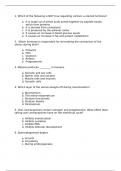 Practice questions, endocrine and reproductive system