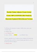 Florida Claims Adjuster Exam &lpar;Actual Exam&rpar; 100&percnt;ANSWERs &lpar;Best Studying Material&rpar;