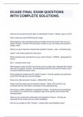 DCASE FINAL EXAM QUESTIONS WITH COMPLETE SOLUTIONS&period;