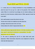 Psych HESI and FINAL EXAM Questions and Answers &lpar;2024&sol;2025&rpar; &lpar;Verified Answers&rpar;