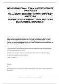 NRNP 6540 FINAL EXAM LATEST UPDATE  2023/2024  REAL EXAM QUESTIONS WITH CORRECT  ANSWERS  TOP RATED DOCUMENT, 100% SUCCESS  GUARANTEE, GRADED A+