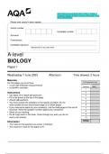 2023 AQA A-level BIOLOGY 7402/1 Paper 1  Question Paper & Mark scheme (Merged) June  2023 [VERIFIED]