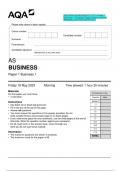 2023 AQA AS BUSINESS 7131/1 Paper 1  Business 1 Question Paper & Mark scheme  (Merged) June 2023 [VERIFIED