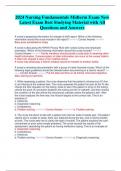 2024 Nursing Fundamentals Midterm Exam New  Latest Exam Best Studying Material with All  Questions and Answers