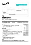 2023 AQA AS CHEMISTRY 7404/2 Paper 2  Organic and Physical Chemistry Question  Paper & Mark scheme (Merged) June 2023  [VERIFIED]