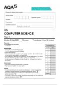 2023 AQA AS COMPUTER SCIENCE  7516/2 Paper 2 Question Paper & Mark  scheme (Merged) June 2023 [VERIFIED]