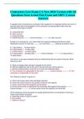 Contractors Law Exam CA New 2024 Version with All  Questions from Actual Past Exam and 100&percnt; Correct  Answers