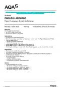 2023 AQA A-level ENGLISH LANGUAGE 7702/2 Paper 2 Language diversity and change Question  Paper & Mark scheme (Merged) June 2023 [VERIFIED]