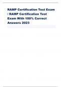 RAMP Certification Test Exam / RAMP Certification Test Exam With 100% Correct Answers 2023