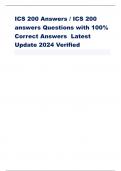 ICS 200 Answers / ICS 200 answers Questions with 100% Correct Answers Latest Update 2024 Verified